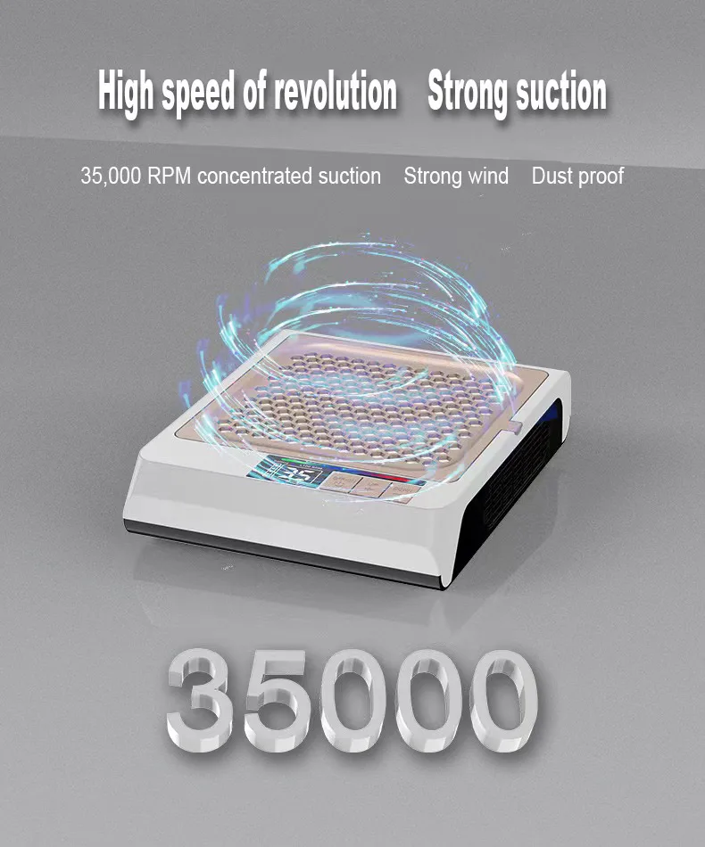 Professional Manicure With Salon Strong Power Brushless Motor Portable Cordless Rechargeable Vacuum Nail Dust Collector Ware