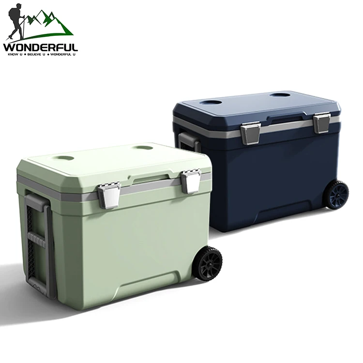 Insulated Portable Cooler with Heavy Duty Wheels Leak-Proof Wheeled Cooler with 100+ Can Capacity For Outdoor Picnic Camping