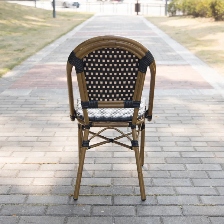 French style garden PE rattan wicker aluminium outdoor bamboo garden chair