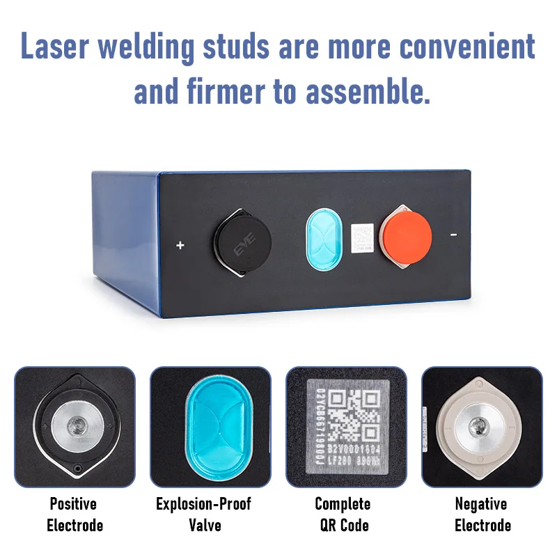 Solar Batterie 4 Pieces Grade A 280Ah Prismatic Cell Lifepo4 3.2v 280ah Lithium Ion Batteries Lifepo4 Battery Pack