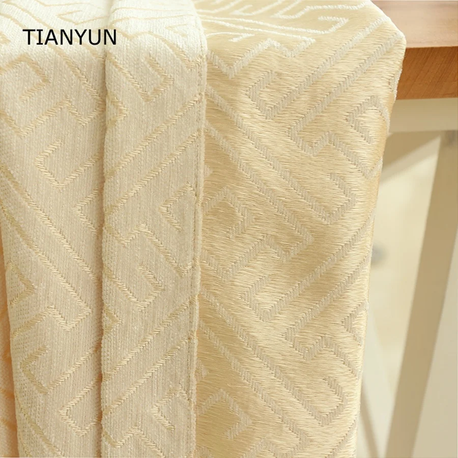 Luxury Home Textiles Elegant Bedroom Ready Made Jacquard Window Curtains