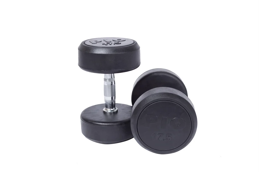 Роскошные круглые резиновые гантели IRONBULL железные