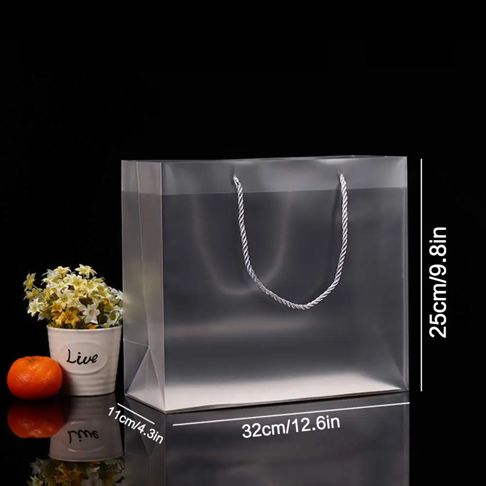 High quality plastic makeup cosmetic clothes PVC transparent tote bag blank handbag