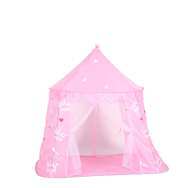 High Quality Polyester Fabric Girls Boys Castle House Teepe Tent Kid Play Tent