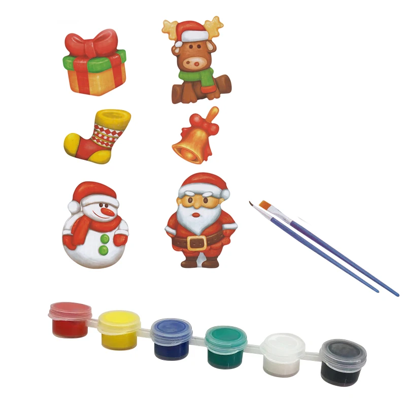 Kids Clay Figurines For Painting DIY Mould Paster Gypsum Fridge Refrigerator Magnets Painting Toy Crafts DIY Creative