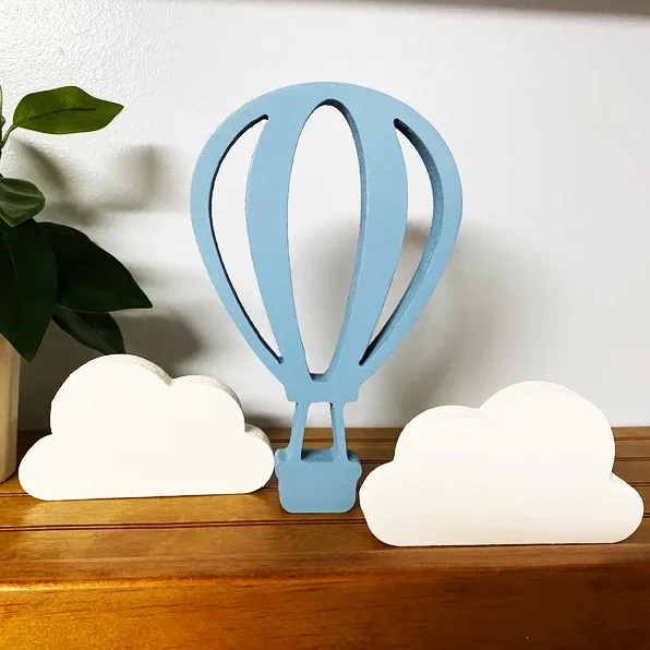 OEM wood cutout small nursery shelf item oh the places she will go shower decorations Hot air balloon decor nursery shelf decor