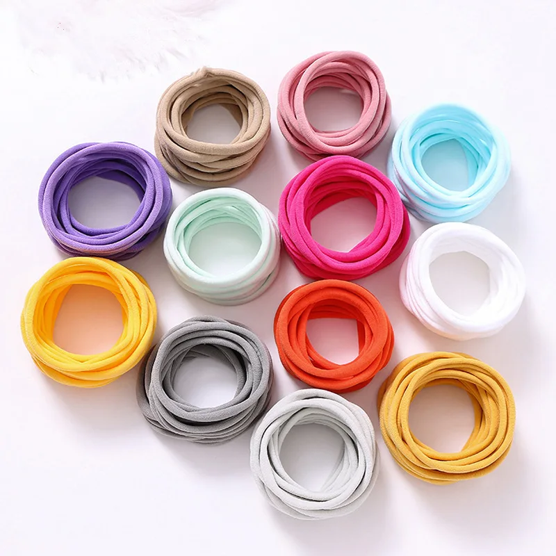 Baby Girls One Size Fits Bulk Wholesale Super Soft Stretchy DIY Nylon Nude Headbands Hairbands 2021 for DIY Craft