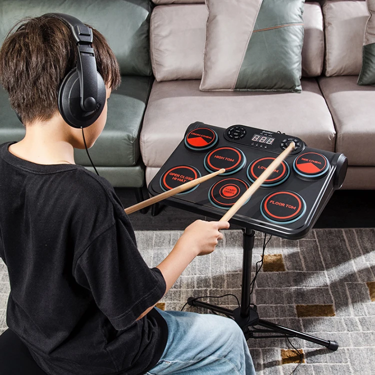 Ingbelle Table Drum Electronic Digital Midi Bass Jazz Hi Hat Force Sensitive Table Drum Set