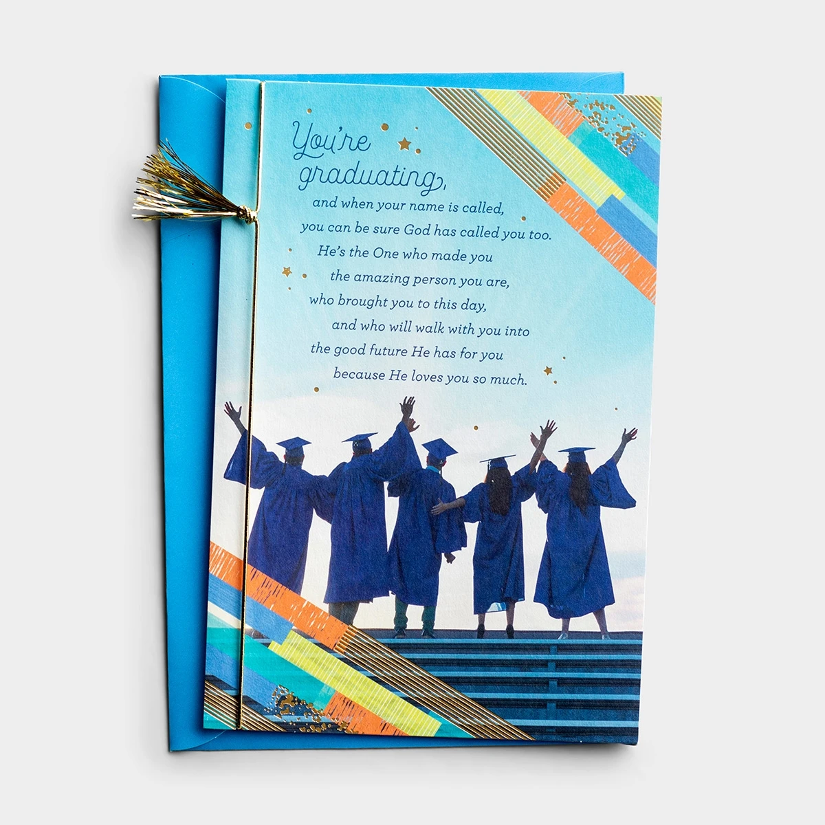 Classy Gold Foil Folding Graduation Greeting Cards Funny Handmade Thank You Card Notes with Ribbon for Gift & Home Decoration
