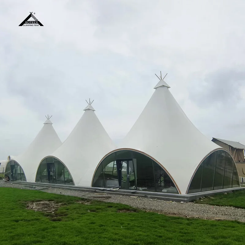 Custom Outdoor Tent Tipi Indian Large Luxury Glamping Waterproof Durable Teepee Wedding Party Tent for Event Festival Dining