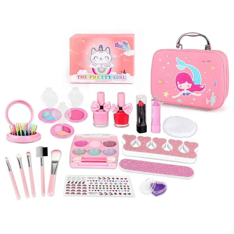 Amazon Best Selling Cosmetics Pink Package Box Kids Makeup Kit Sets
