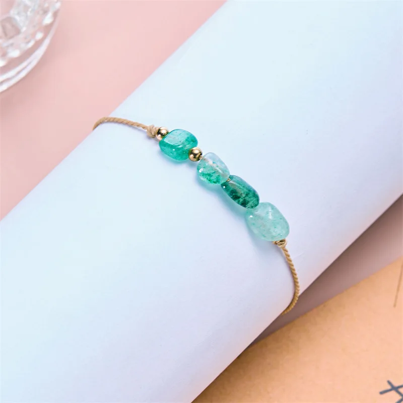 Women Jewelry Handmade Braided Natural Stone Bracelet Adjustable 12 Zodiac Sign Beaded Bracelet With Card