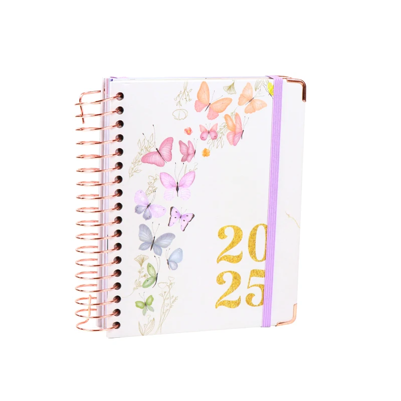 Spot UV Coating Journal Manufacturers Custom Printing Pocket Agenda Personalized Spiral Monthly Planner with Tabs