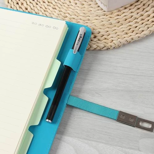 Premium A5 thermo PU hard cover custom spiral ringbinder journal notepad notebook with lock