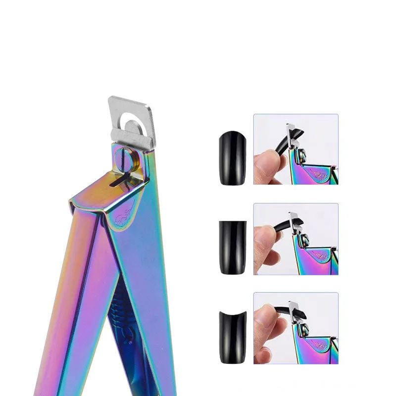 Stainless Steel Acrylic False Nail Clippers,Artificial Nails Trimmers Fake False Nails Tip Cutter