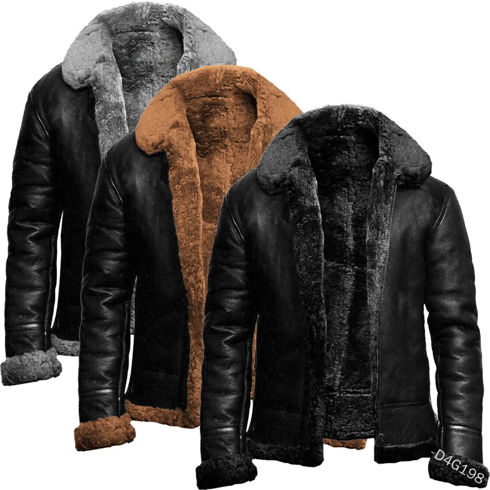 FanLi Fashion sherpa non-iron men jacket manufacturer pu leather jacket washed autumn pu leather jacket