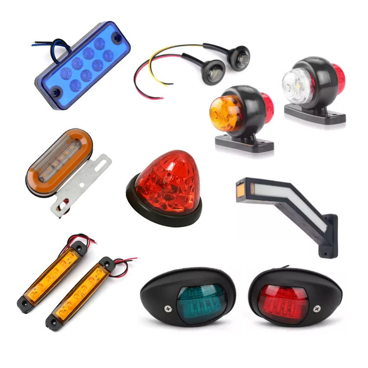 12V 24V LED Side Marker Lights Lorry Yellow Orange White Red Warning Tail Light  for luces para camiones american truck