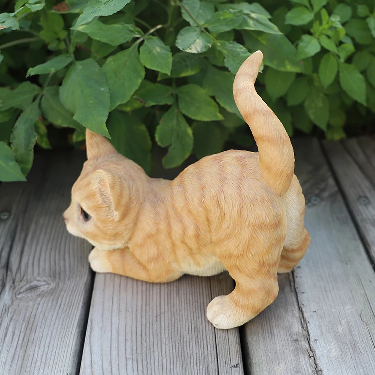 Реалистичная Статуя Кошки из смолы скульптуры для улицы кошки домашнее украшение фигурки животных полирезины