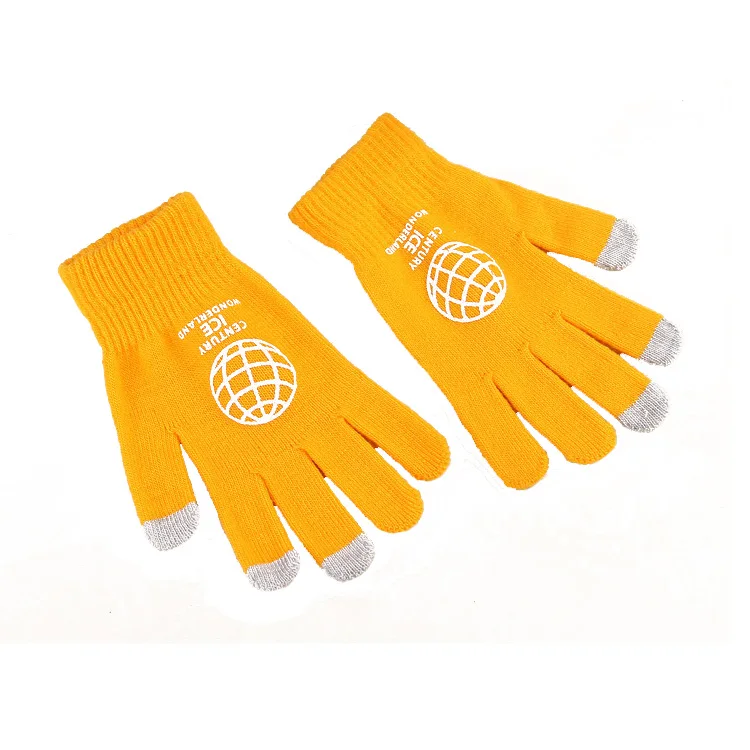 Solid Color Stretch Magic Knit Adult Winter Texting Gloves Unisex Smartphone Touch Screen Gloves with Logo