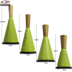 High Quality Cone Grater With Wooden Handle stainless steel fruit vegetable grater and cheese grater