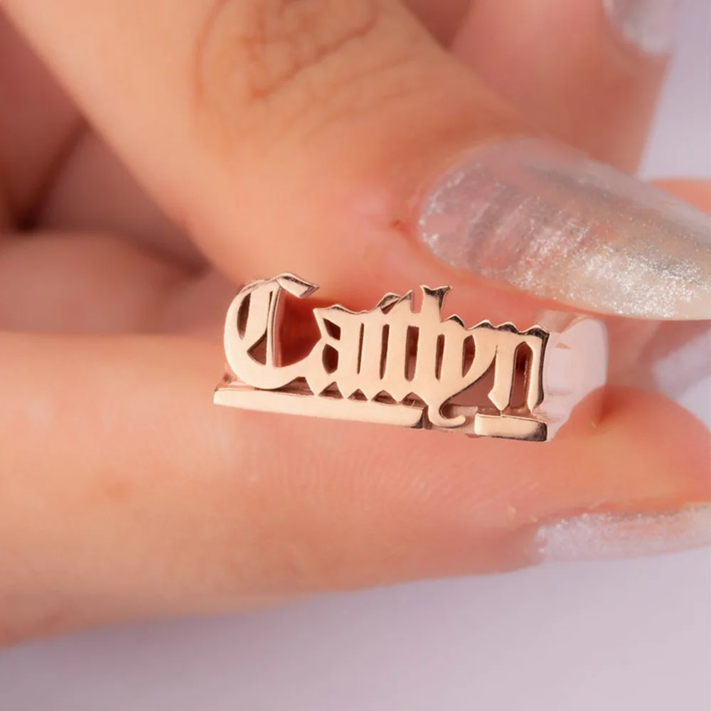 Lateefah OEM 18k Pvd позолоченное хип-хоп кольцо с именем на заказ