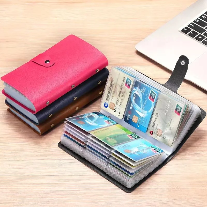 Leather Organizer RFID Blocking Credit Card Holders Professional Business 96 Slots Name Card Book Business Card Holder