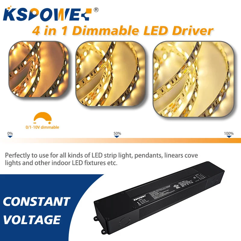 Custom Junction Box Led Driver 24v volt volts high PFC Flicker Free Electronic Lighting Transformers 96w 4 In 1 0-10v Dimmable