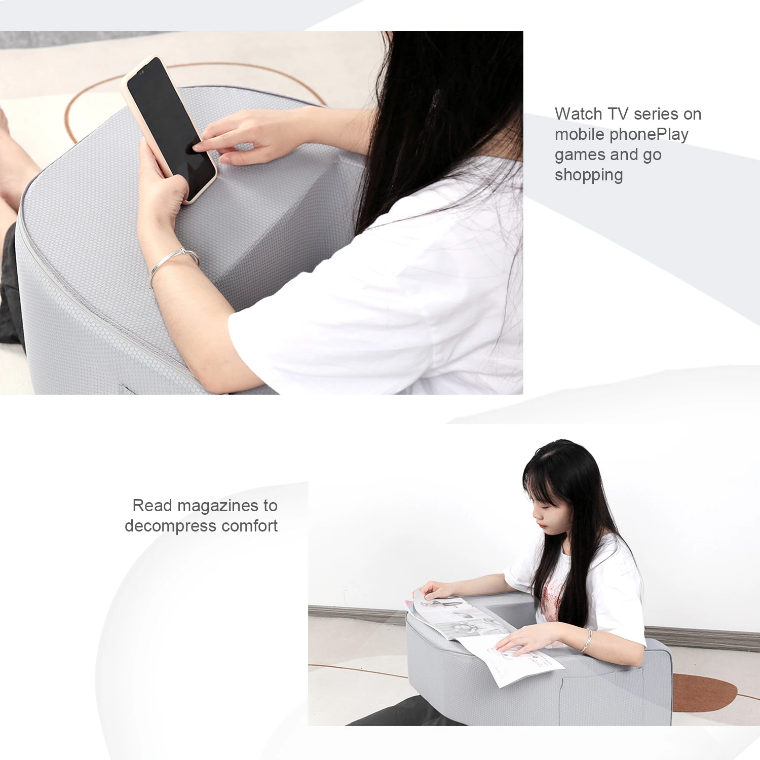 Reading Pillow for Gaming, Extra Large Arm Rest Pillow for Adult, Memory Foam Bed Rest Pillow for Working, Playing  or Sitting