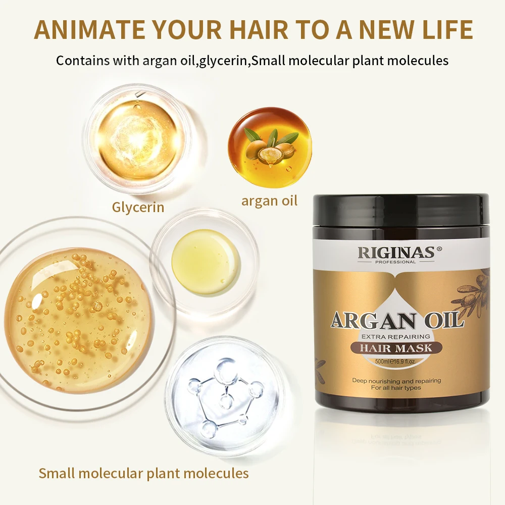 OEM Natural Organic Argan Oil Hair Mask Treatment Hydrating Nourishing Hair Mask For Dry Hair