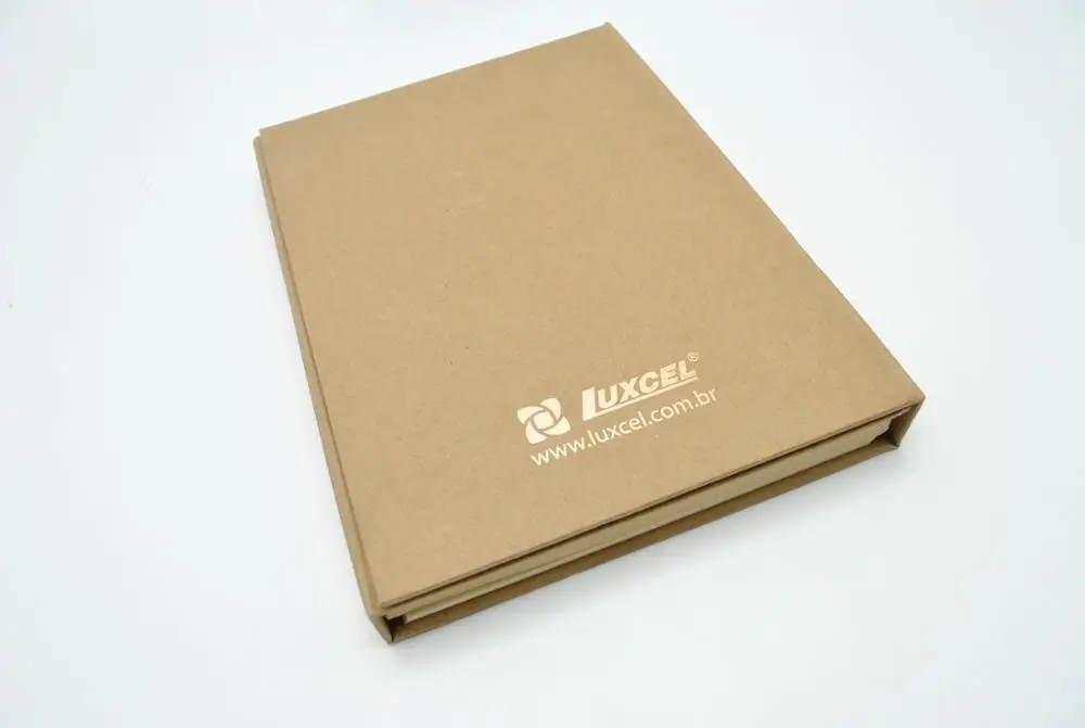 Customized Eco friendly kraft hardcover notebook notepad with sticky notes/pencil/ruler/eraser/sharpener for promotional