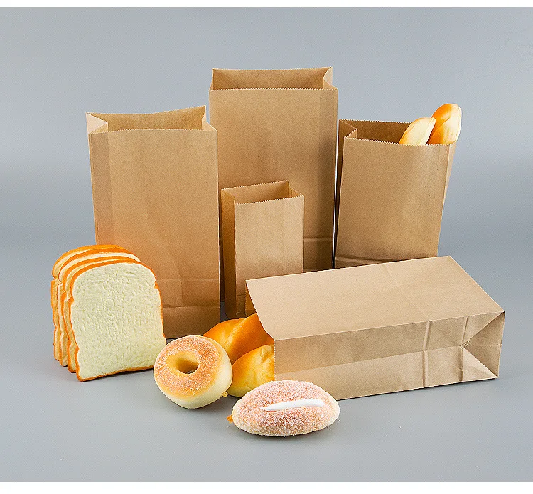 Custom Defign Printed Bakery Supermarket Vegetable Market Side Gusset Kraft Paper Biodegradable Pouch