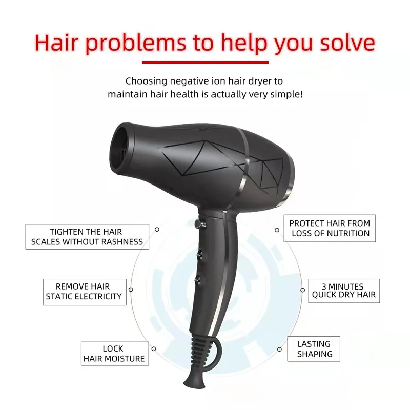 Certificate Professional 2000W Hair Dryer Salon Safe Power Dryer