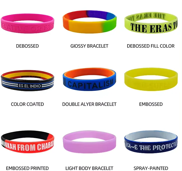 Promotional Advertising Gift Customized Silicone Wrist Band Printed Rubber Custom Logo Bracelets Promotional Wristbands
