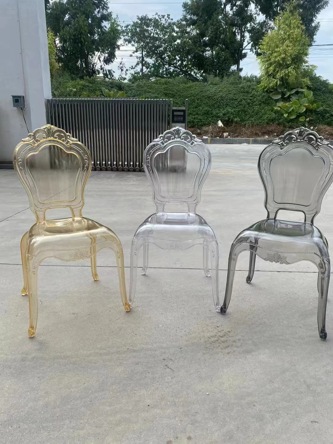 bridal chairs wedding decoration Hotel Luxury Stackable Wedding Event Transparent Clear Acrylic Phoenix Chairs With Cushions