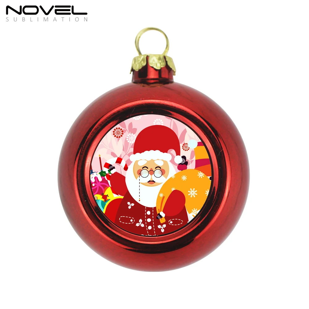 Popular Sublimation 8cm Plastic Christmas Ball Ornament