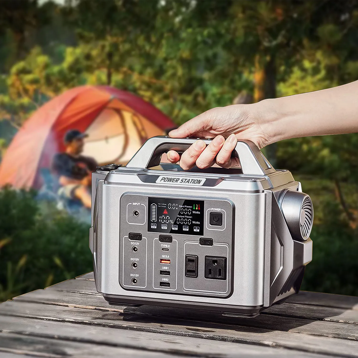 Portable Power Station 300w 296wh Emergency Backup Pack 18650 Battery With AC DC USB Output For Outdoor Camping