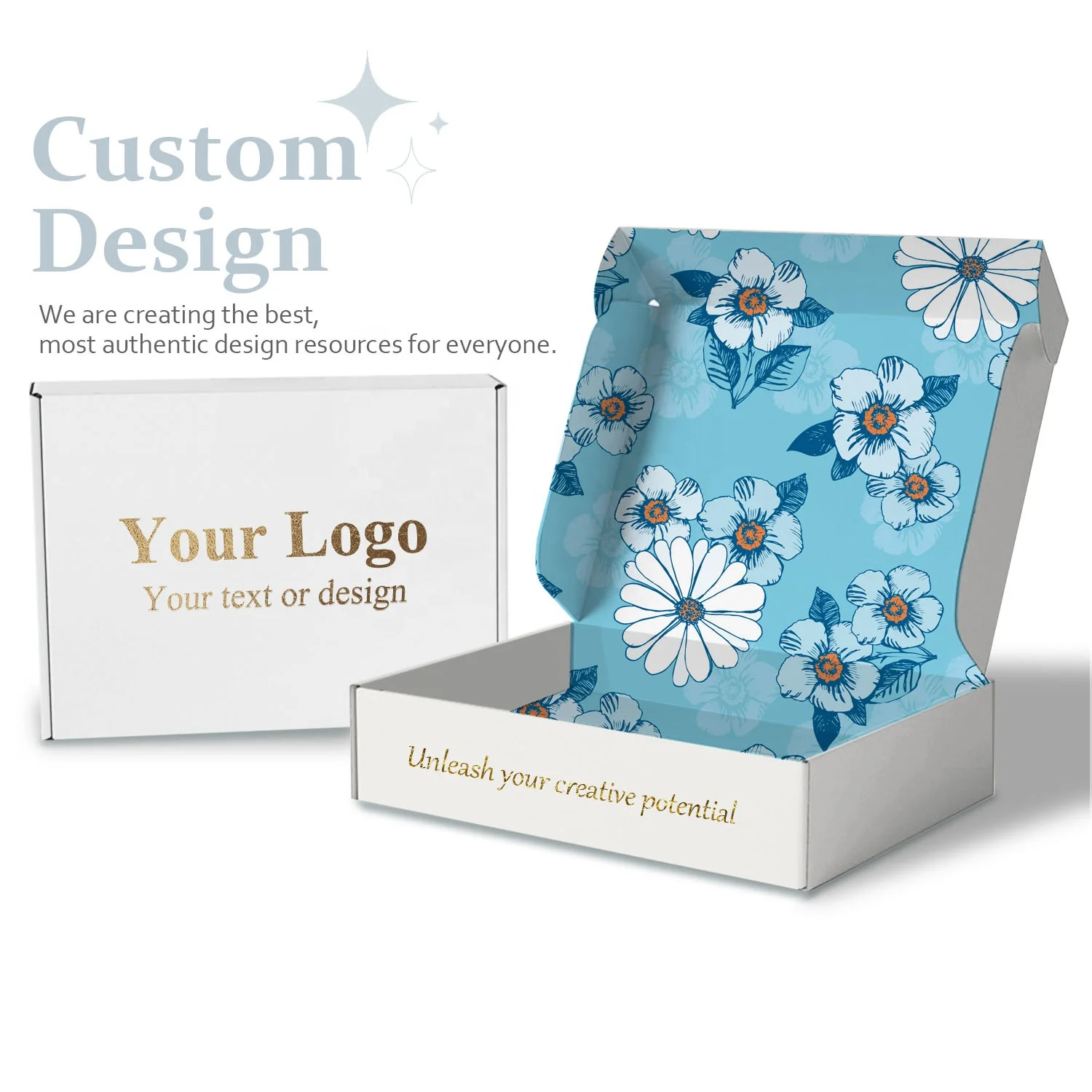 Factory Manufacturers Custom Logo Printed Corrugated Packing White Mailer Shipping Boxes