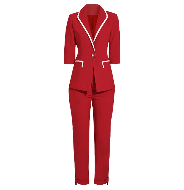 Custom Oem Blazers Two Piece Set Womens Business Wear Suits Ladies Suit Women Two Piece Pants Set Female Suites