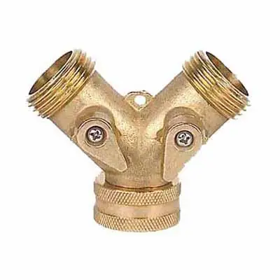
Brass 2 way hose splitter with valve  (62461884181)