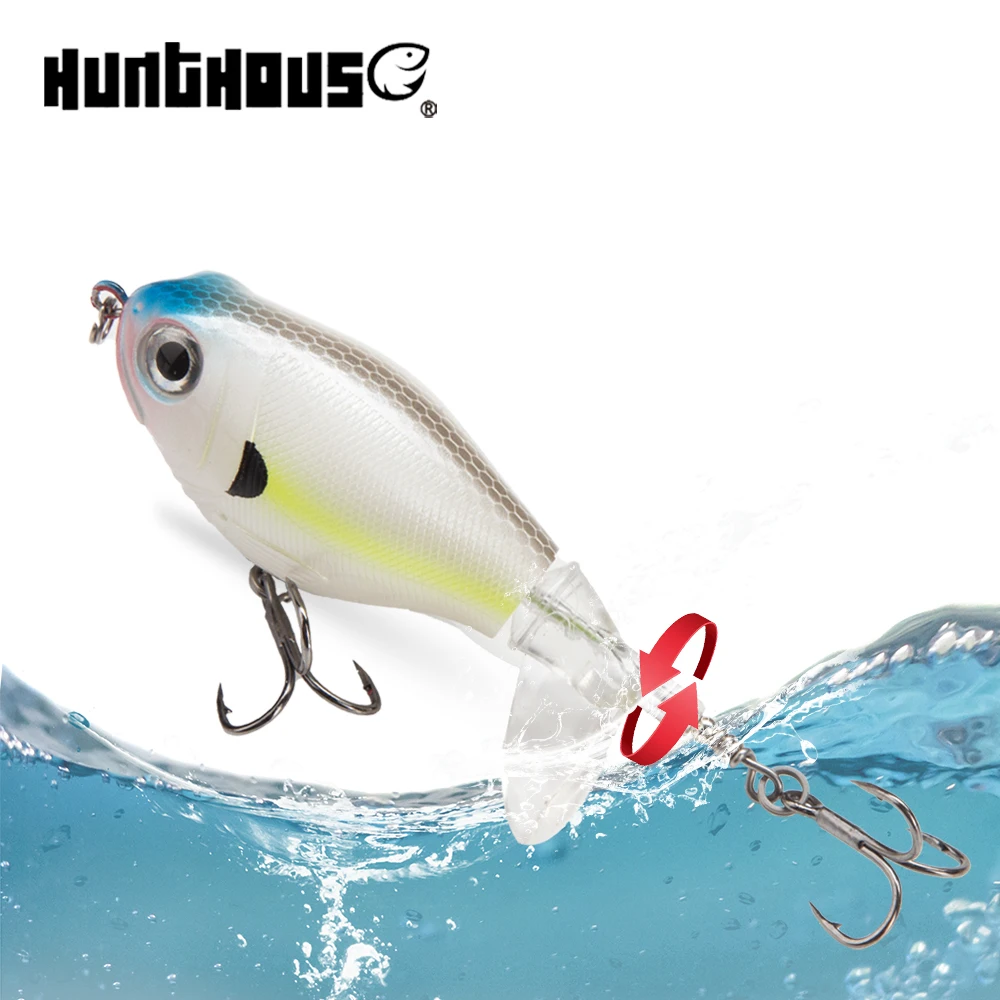 Hunthouse fishing baits hard pencil fishing lures spinner Rotating Tail 75mm/17g floating whopper plopper lure