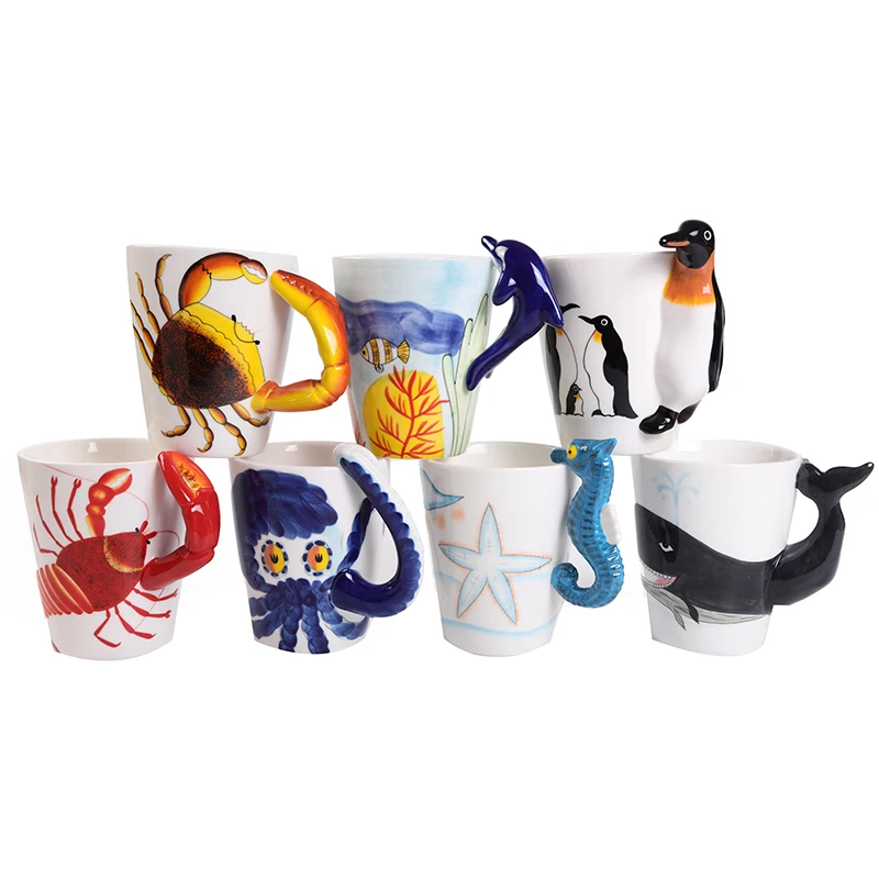 
Decorative 3d Animal Design Ceramic Coffee Mugs Animal Novelty Tea Cups Promotion Factory Price 