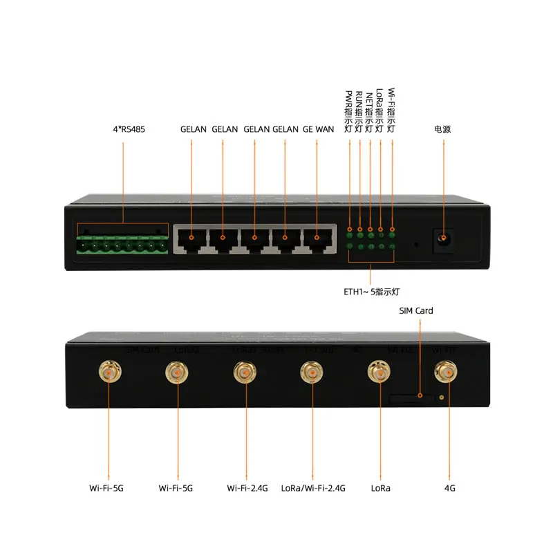 QYLink5004 WiFi 4G Lora Rs485 Ethernet Modbus Rtu IoT Gateway support remote maintenance