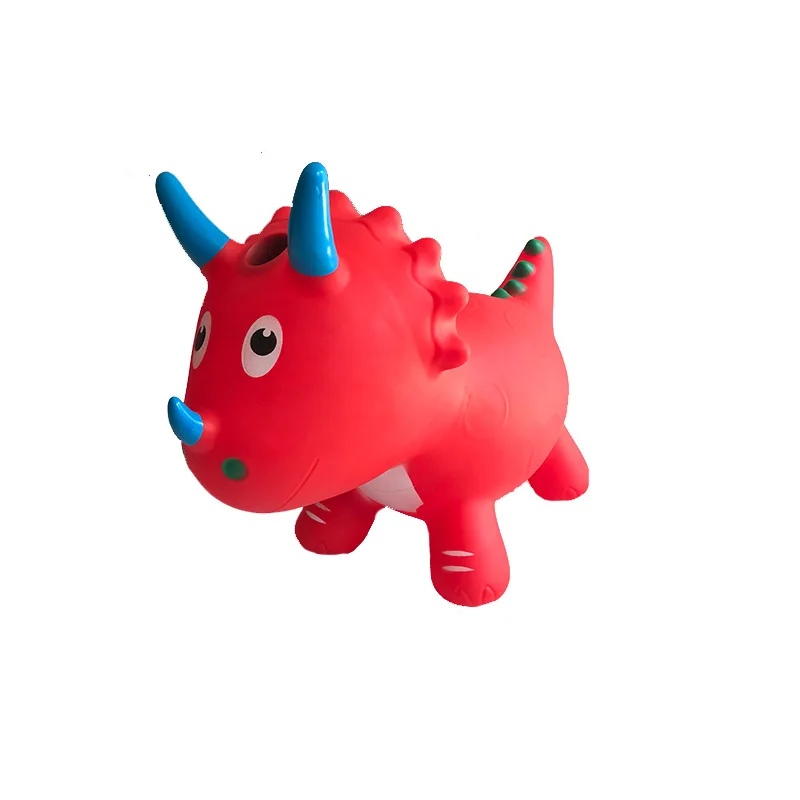 fx Green Red Blue Bouncy Triceratops Hopper for Toddlers Inflatable Bouncy Animals Hopping Toys with musical sounder