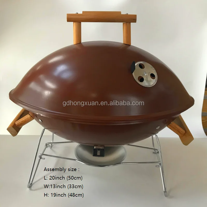 Hot Sale Portable Outdoor Rugby  American Football Charcoal BBQ Grill Camping Grill Brown with handle luxury coal barbecue