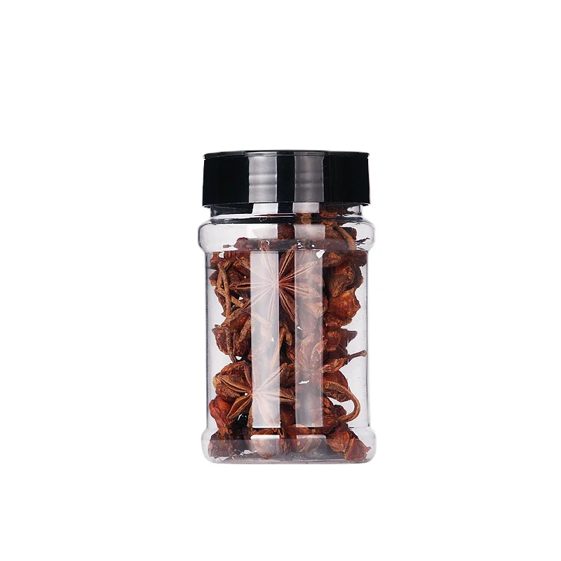 Seasoning Storage Box pepper container custom PET plastic Transparent Salt shaker Condiment bottles Cruet Kitchen herb spice jar