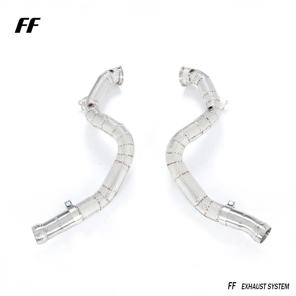 High flow exhaust downpipe for Mercedes Benz C63 E63 4.0T