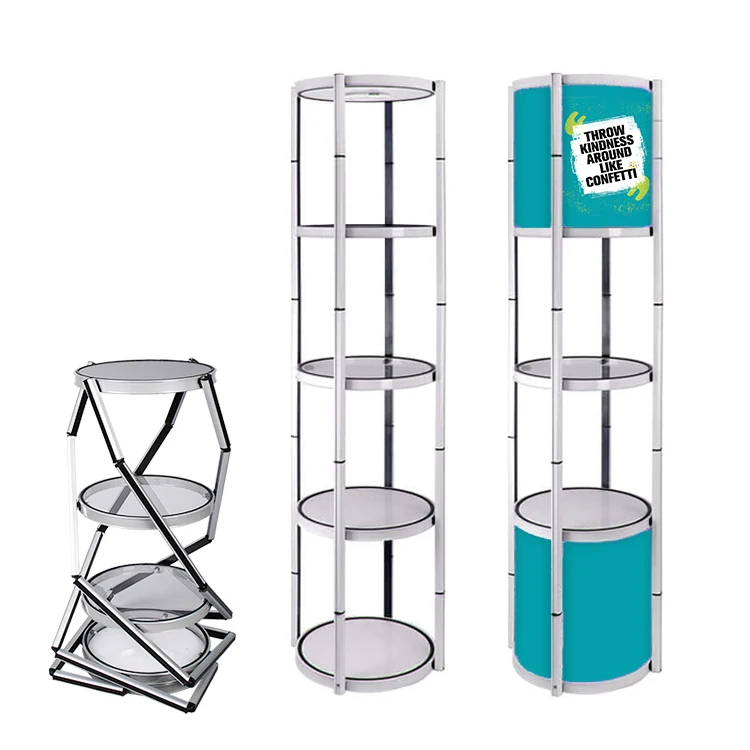 Factory Direct Supply Acrylic Folding Twist Display Tower light up display stand pop up