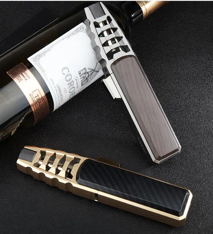 Blue Jet Flame Torch Lighter Butane Gas Refillable Windproof Lighter for Cigar Kitchen BBQ