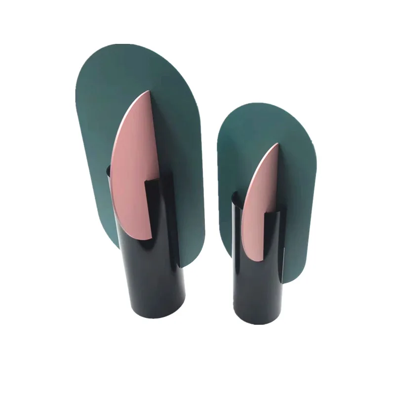 Ins nordic vases Metal Frame geometrical shape Iron Flower bud cylinder Vase Decorative wedding wire flower vase For Home Decor