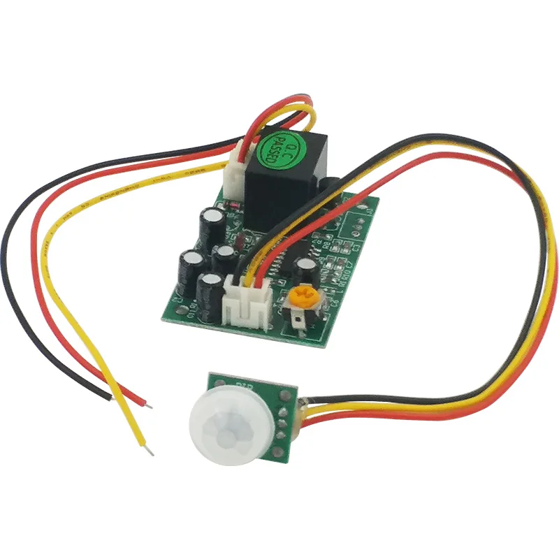Split DC12V pir sensor human body motion induction module Adjustable delay Relay output high level/low level customizable